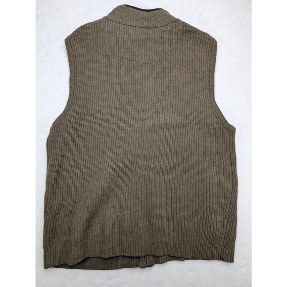 LL Bean Merino Lambs Wool Mens Sweater Vest Medium Brown Outdoor Hiking - Picture 7 of 7